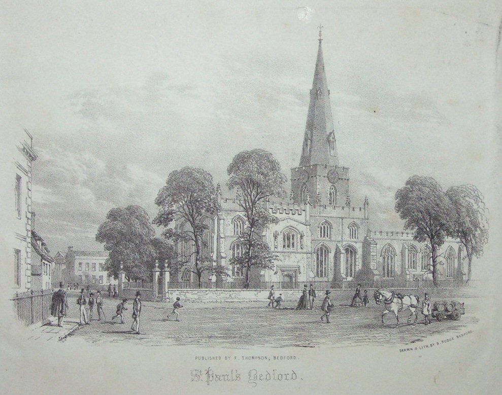 Lithograph - St. Paul's Bedford - Rudge